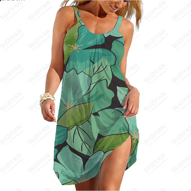 Summer New Sexy Strap Beach Skirt Colorful Flower Rose 3D Pr