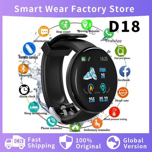 D18 Smart Watch Men Blood Pressure Smartwatch Waterproof Wom