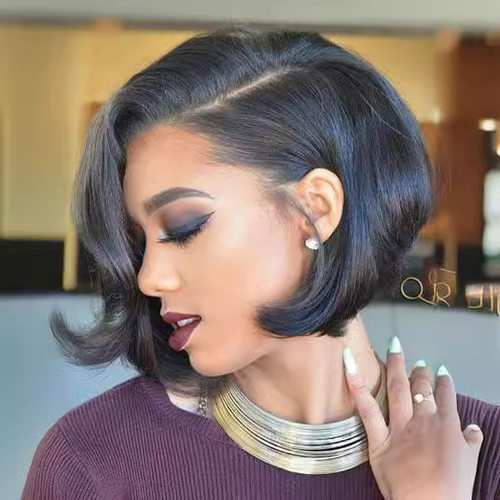 Ladies Short Hair With Side B, Fluffy Scalp, Bobo Short Stra