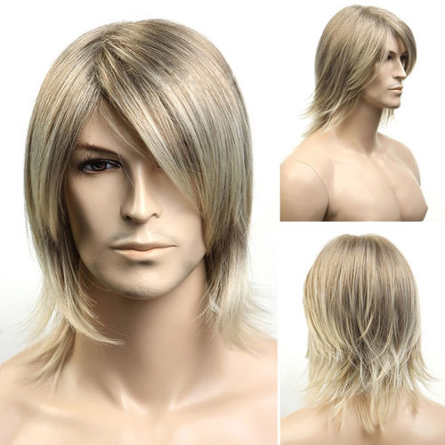 Men's Golden Style Spot Hair splay Anime Chemical Fiber Men'