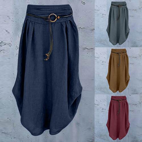 2024 Women's Loose Retro Printed Map Skirt Independent Stati