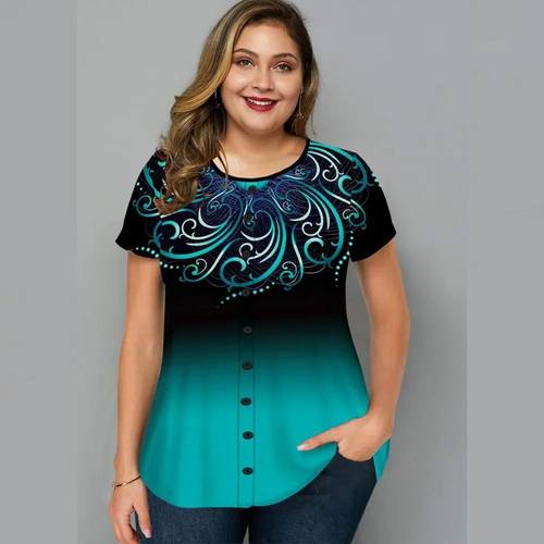 Fashion ops For Women|summer Floral 3d Print T-shirt For Wom