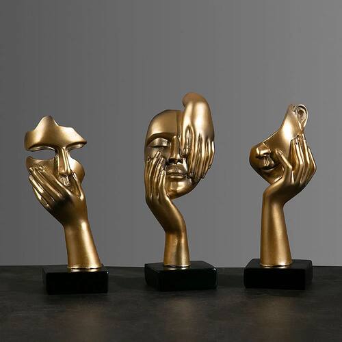 Resin Abstract Mask Statues European Miniature Figurines for