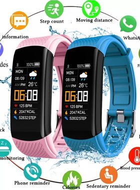 Men Digital Smart Watch Heart Rate Blood Pressure Waterproof
