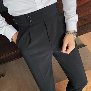 Men Korean Retro Trousers Hig Fit For Slim Naples Version