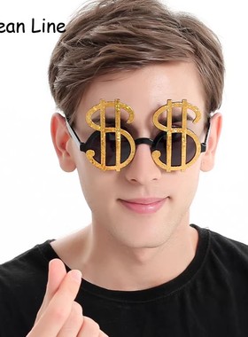 搞怪眼镜美金符号墨镜生日道具女