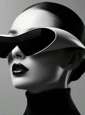 欧美炫酷未来科技感墨镜男女蹦迪