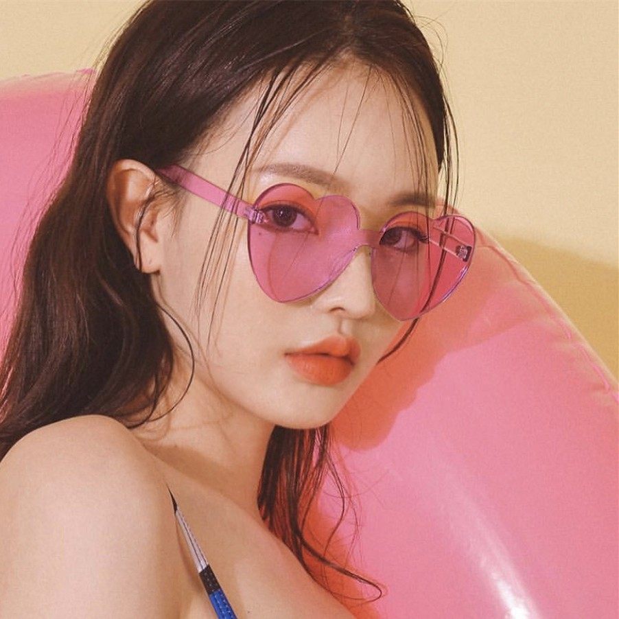爱心形眼镜个性少女复古网红墨镜