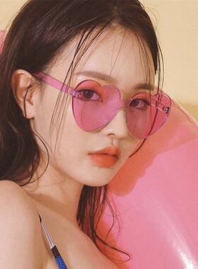 爱心形眼镜个性少女复古网红墨镜