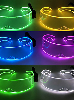 科技感LED发光眼镜蹦迪墨镜男女