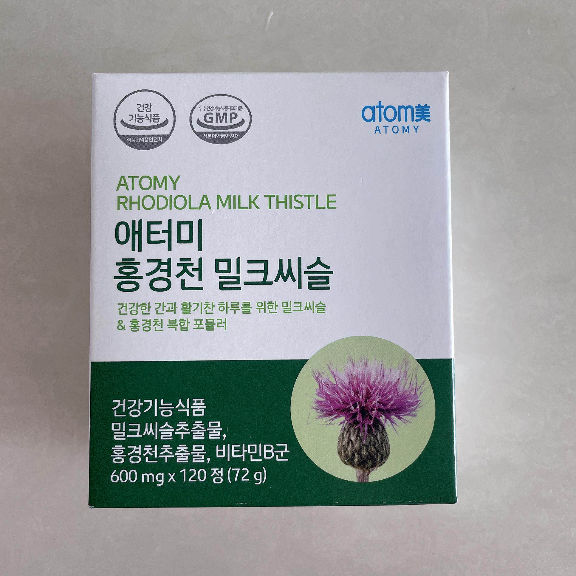 韩国直发atom美艾多美红景天奶蓟草肝宝片120片