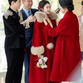 红色毛呢大衣女新年结婚敬酒服2025秋冬款 小众喜庆年轻毛呢外套