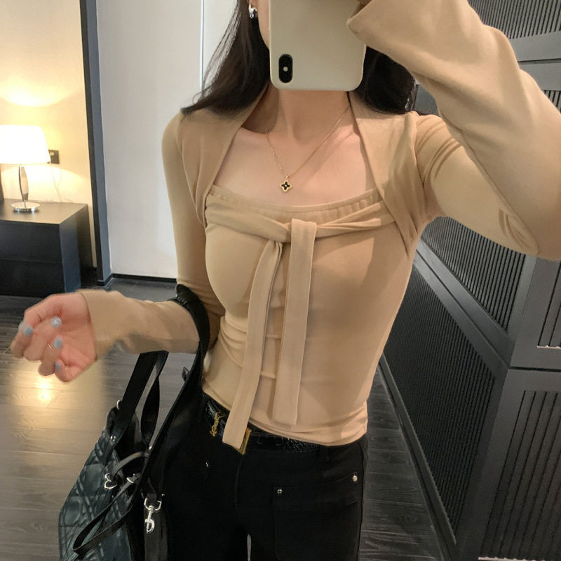欧货高端女装系带方领打