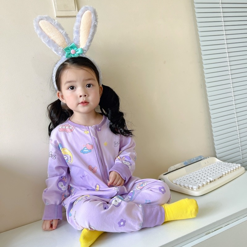 宝宝睡衣春秋夏季纯棉2025新款男女儿童家居服连体衣服婴儿空调房