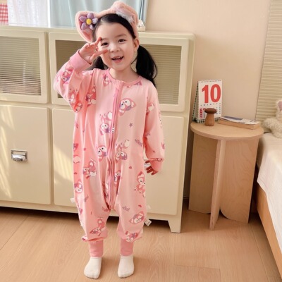 婴儿睡袋纯棉春秋款宝宝夏季儿童分腿四季通用防踢被男女连体睡衣