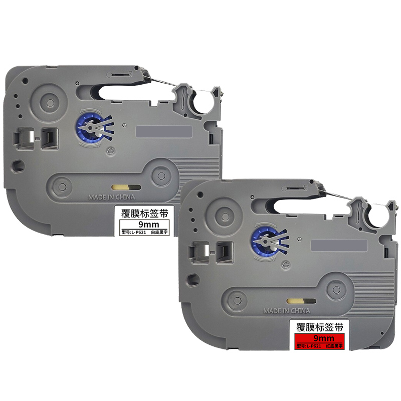 创硕标签色带L-P621适用硕方LP5125BCE标签打印机9mm强粘线缆可选白/红/绿/蓝/透明/银/黄底黑字1卷