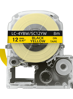 创硕TECHAIN KJM/PTe-631/SC12YW/LC-4YBW标签色带黄底黑字12mm宽 适用LW-C410 700 SR230 530C