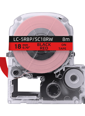创硕TECHAIN KJM/PTe-441/SC18RW/LC-5RBP标签色带红底黑字18mm宽 适用LW-400 C410 SR230