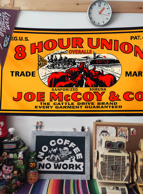 【可定制】Joe McCoy美式复古挂布经典牛仔挂旗店铺古着店装饰布