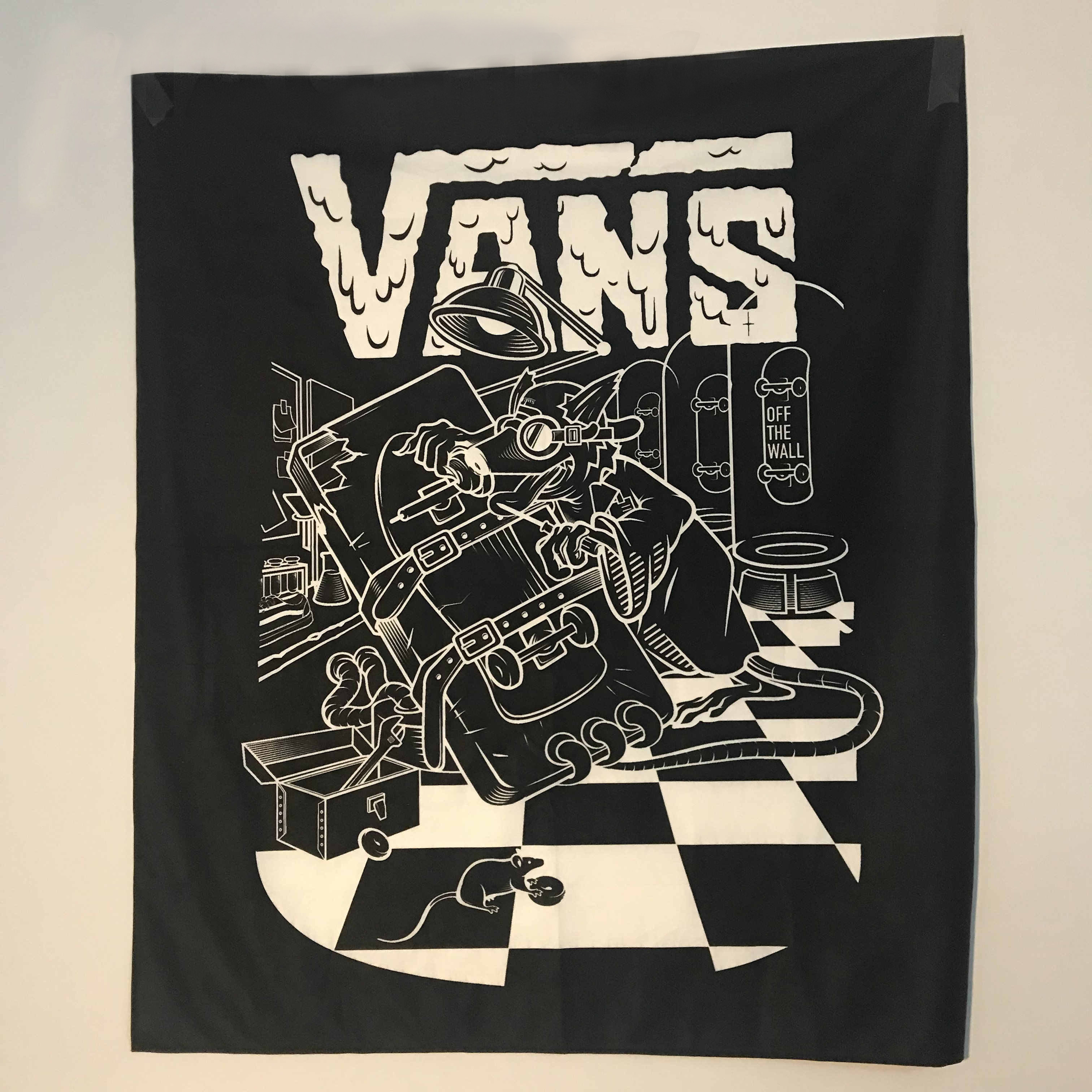 VANS滑板挂布背景墙布ins宿舍床头装饰挂毯网红直播背景布