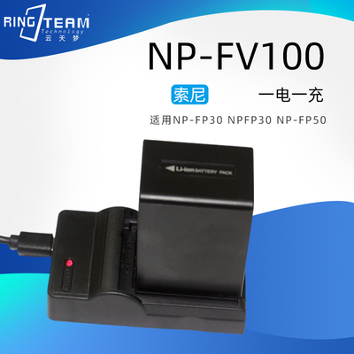 适用索尼DCR-HC20 HC20E摄像机FV50 NP-FV100电池+USB充电器