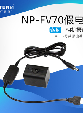 FV70假电池DC5.5母+USB 8V线适用索尼HDR-PJ670 PJ200E SR10D