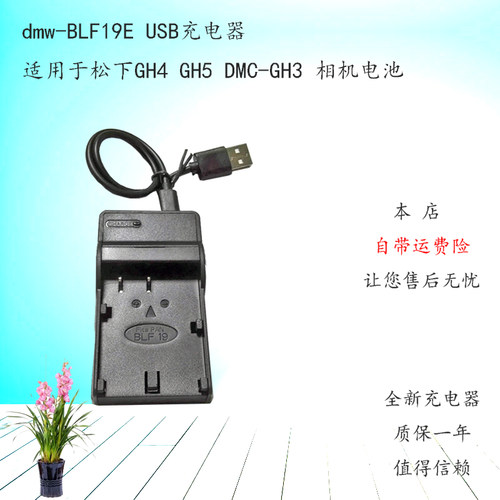 dmw-BLF19E USB充电器松适用下GH4GH5DMC-GH3BLF19GK GH3电池座充