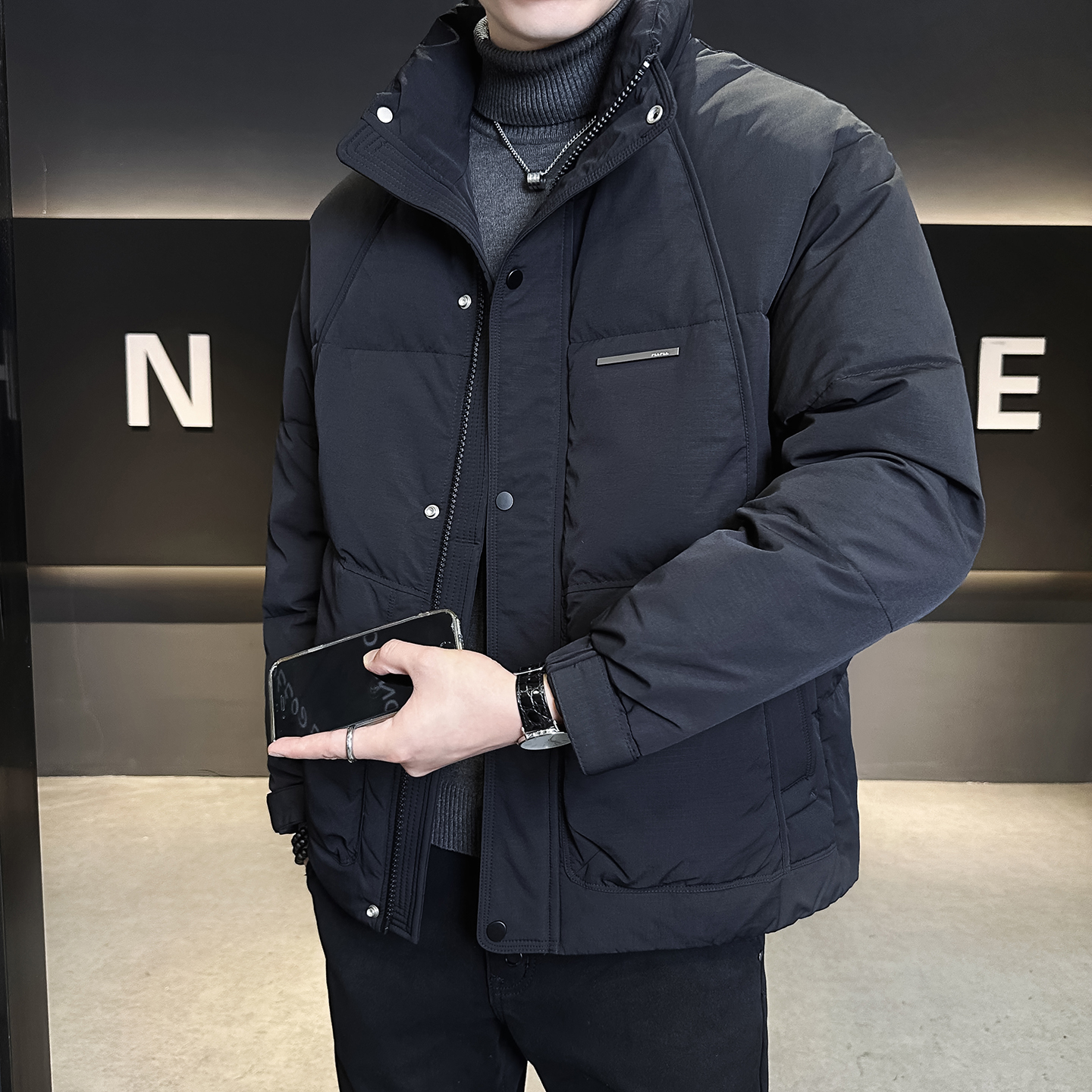 新款短款羽绒服男高充绒量2025冬季立领加厚保暖时尚百搭外套男装