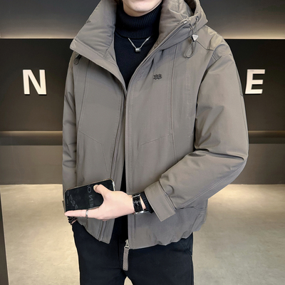 羽绒服男高充绒量2025新款潮流休闲百搭冬季加厚保暖短款防寒外套