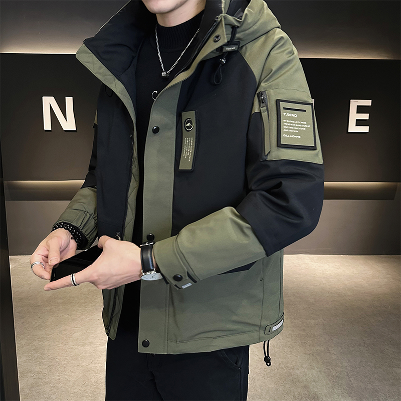 拓奈店主风连帽休闲常规羽绒服