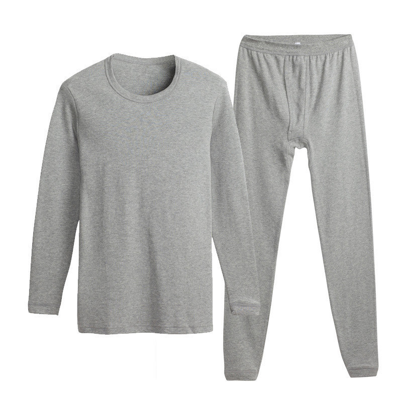 男士秋衣秋裤套装纯色加绒保暖薄毛衫冬季青年修身打底保暖内衣男