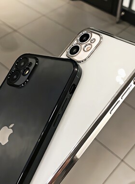 iPhone11直边手机壳秒变苹果12promax硅胶7p/8plus透明xs软XR男女
