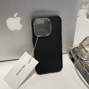 高级感黑色适用苹果15promax银镜头圈手机壳iphone14pro新款16pro硅胶11男软壳xr小众xsmax简约13防摔保护12