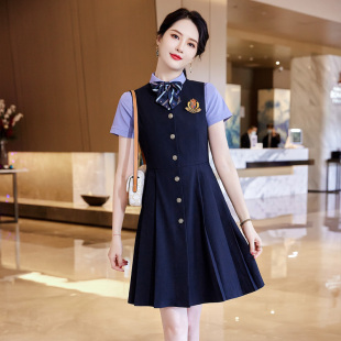 背心连衣裙女职业气质学院英伦风套装裙制服幼儿园老师工作服