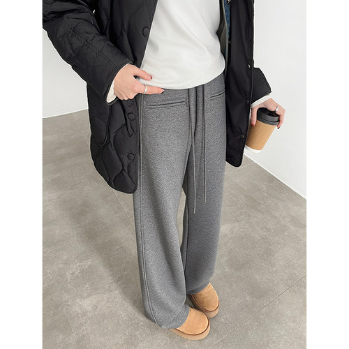 2025冬季新款三蚕丝加绒加厚卫裤