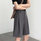 高腰显瘦宽松a字阔腿休闲五分裤 女夏2025新款 短裤 设计感灰色西装