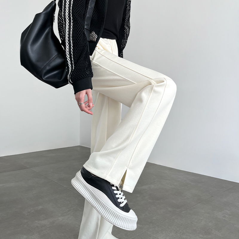 2025秋冬新款直筒开叉窄版阔腿裤