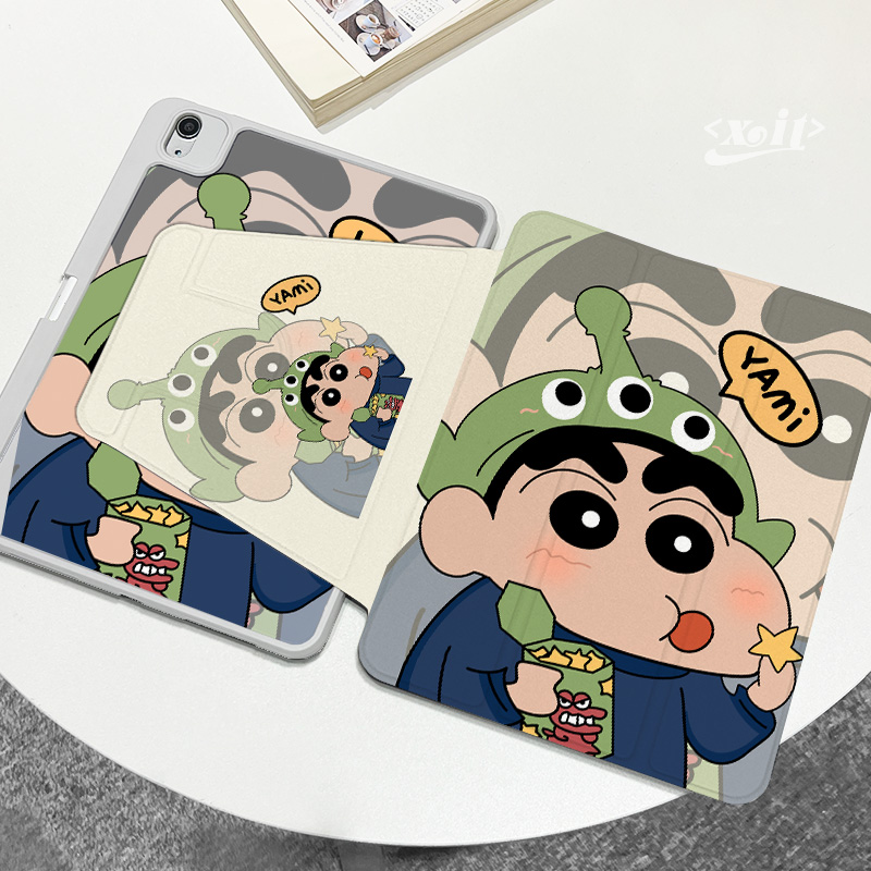 情侣蜡笔小新ipad保护壳三折旋转