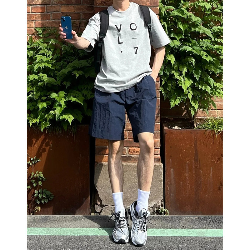 男士户外直筒休闲五分裤黑色夏季薄款裤子2026款速干冰丝短裤运动