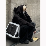 Черные цветные длинные джинсы, штаны, в американском стиле, свободный прямой крой