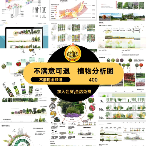 植物配置图PSD素材ps策略变化分析图季相设计psd园林景观