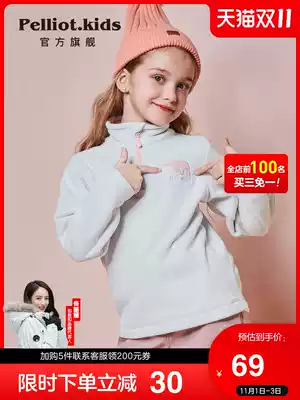 Boss and children's clothes boys and girls in autumn and winter warm fleece, middle and big children's fleece jacket pullover