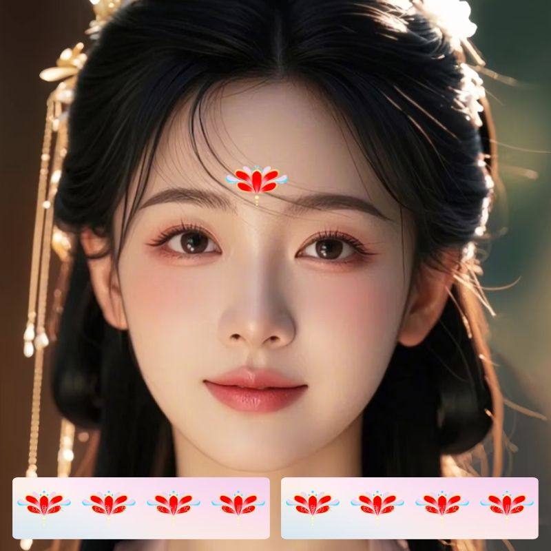新款彩色眉心贴儿童脸部彩绘眼角贴额头贴汉服古风写真纹身贴,家居饰品,其他贴饰,淘宝优惠券,粉丝福利购,淘宝优惠卷