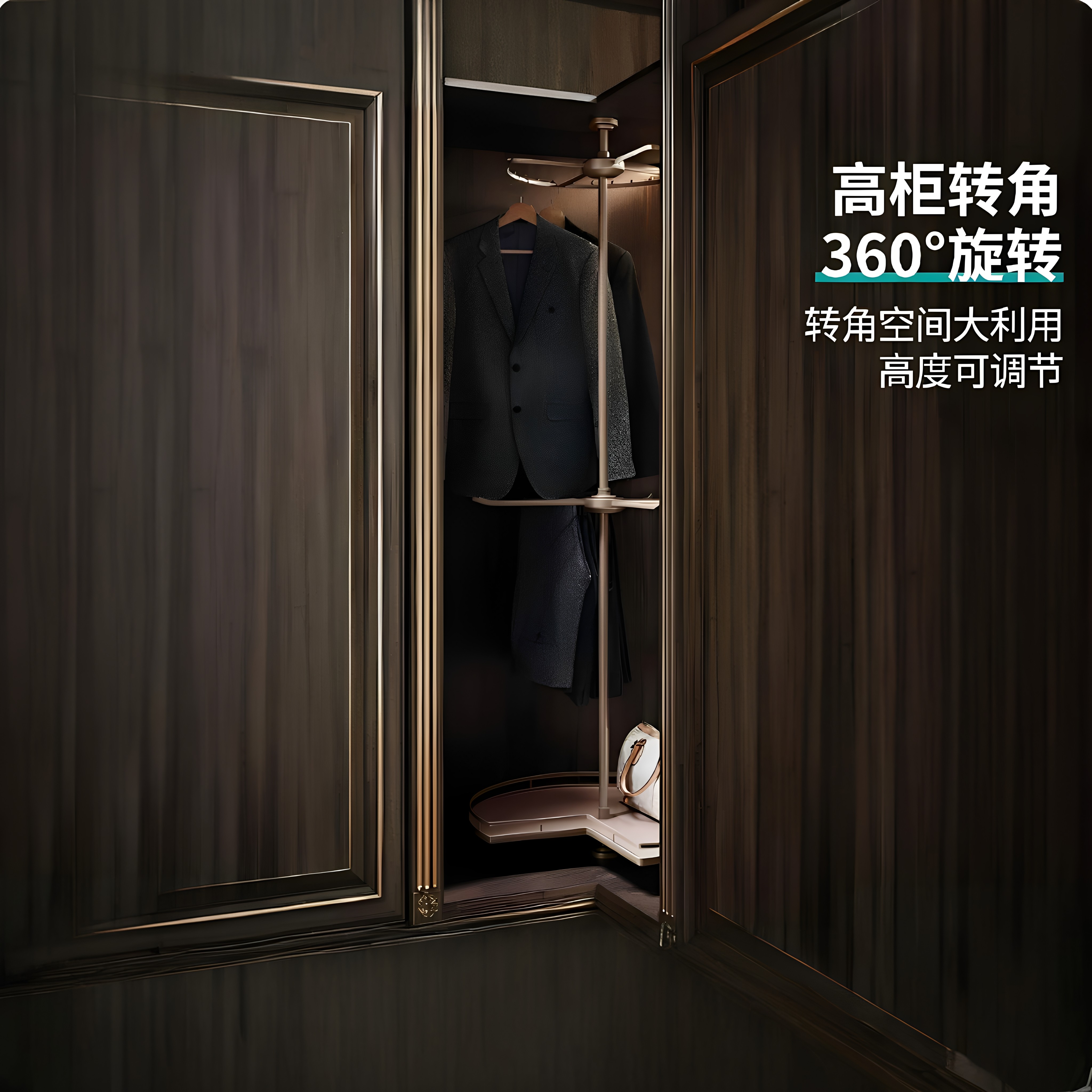 衣柜转角旋转衣架360度