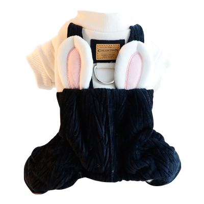 Accope狗狗立体兔耳朵可牵引棉衣