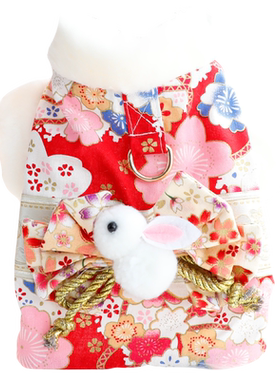 Accope猫咪狗狗樱花和服棉衣