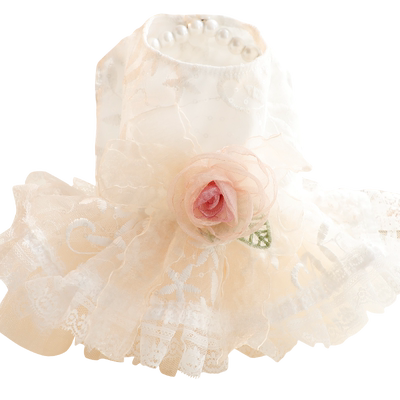 Accope猫咪狗狗复古花朵婚纱礼服