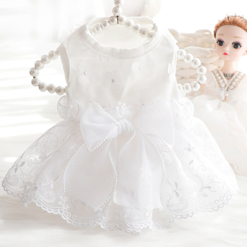 狗狗衣服薄款猫咪公主刺绣婚纱裙