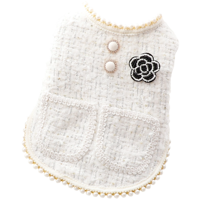 Accope猫咪狗狗名媛香风珍珠马甲