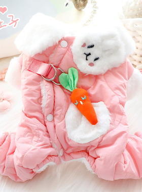 狗狗衣服秋冬装厚款雪绒青萝包肚护肚棉衣小型犬泰迪比熊宠物7482